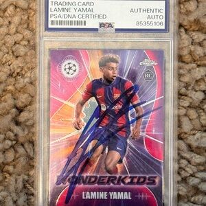 2023 Topps Chrome Wonderkids Lamine Yamal Auto On Card Authentic! FC Barcelona